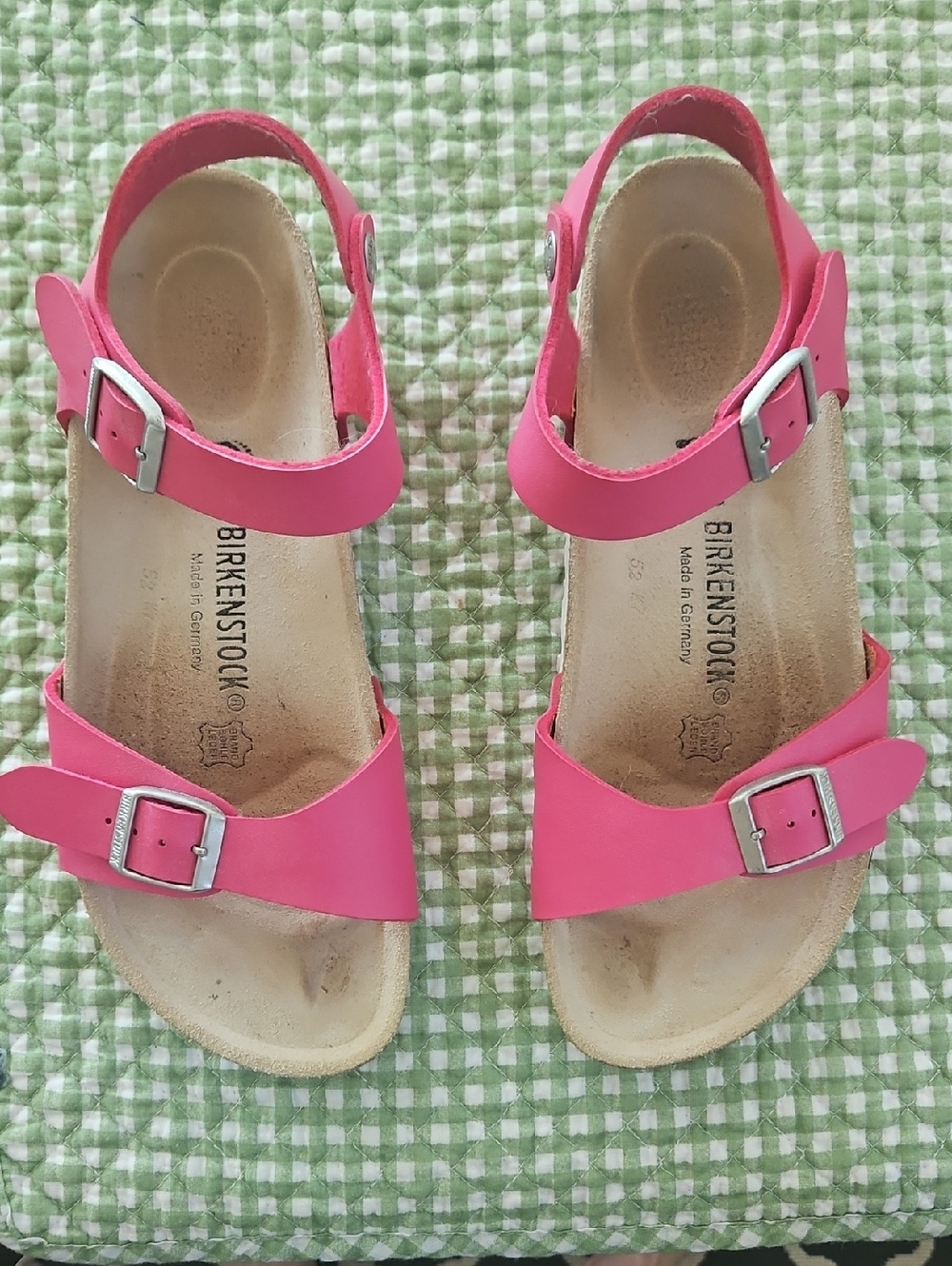 Birkenstock Hot Pink Double Buckle Sandals